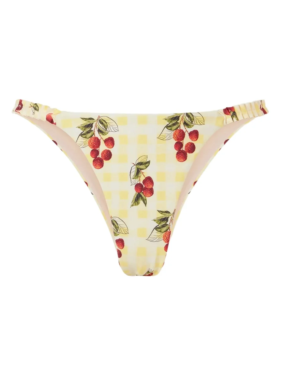 Agua by Agua Bendita Vera Printed Checked Bikini Briefs
