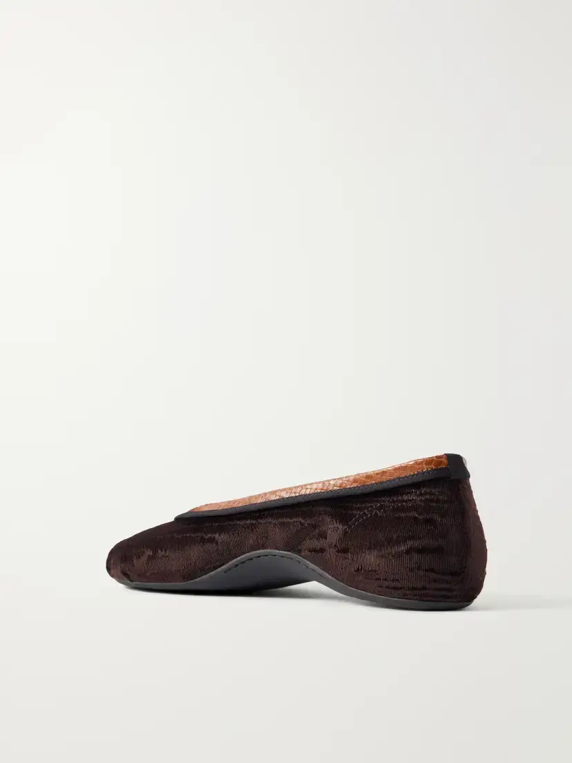 Dries Van Noten Leather-trimmed Velvet Ballet Flats | Thumbnail 3