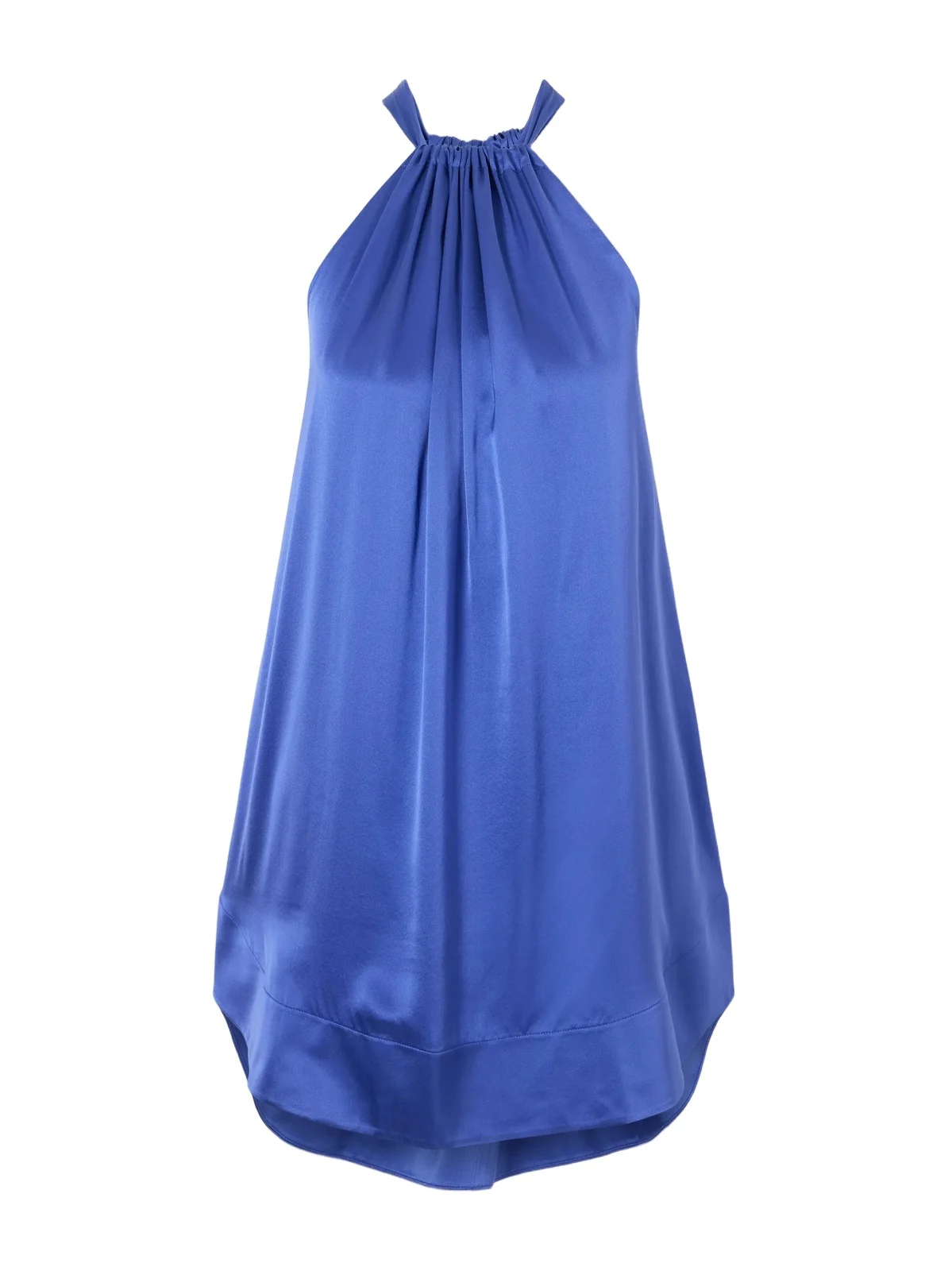 Aflalo Bexley Gathered Silk-satin Halterneck Mini Dress