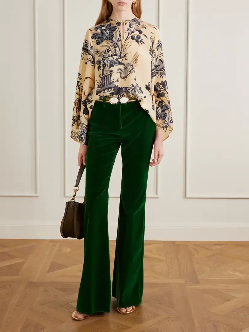 Etro Stretch-cotton Velvet Flared Pants | Thumbnail 2