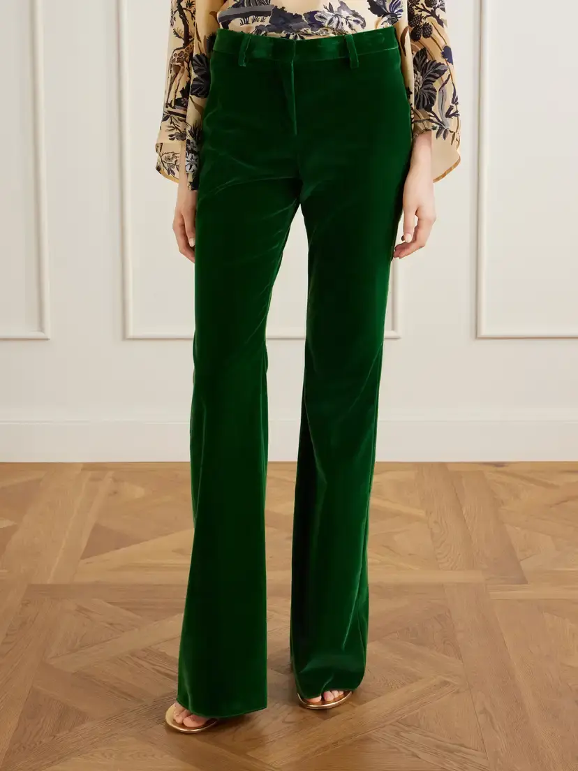 Etro Stretch-cotton Velvet Flared Pants | Thumbnail 3