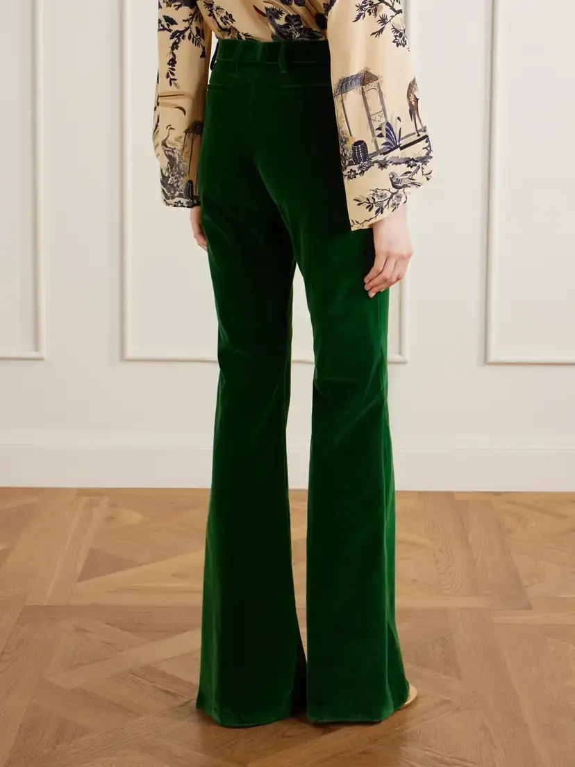 Etro Stretch-cotton Velvet Flared Pants | Thumbnail 4