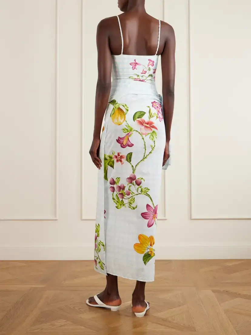 Agua by Agua Bendita Lavanda Printed Cotton And Silk-blend Voile Pareo | Thumbnail 3 Agua by Agua Bendita Lavanda Printed Cotton And Silk-blend Voile Pareo | Thumbnail 3
