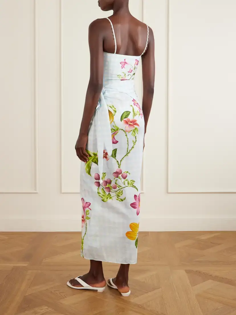 Agua by Agua Bendita Lavanda Printed Cotton And Silk-blend Voile Pareo | Thumbnail 4 Agua by Agua Bendita Lavanda Printed Cotton And Silk-blend Voile Pareo | Thumbnail 4