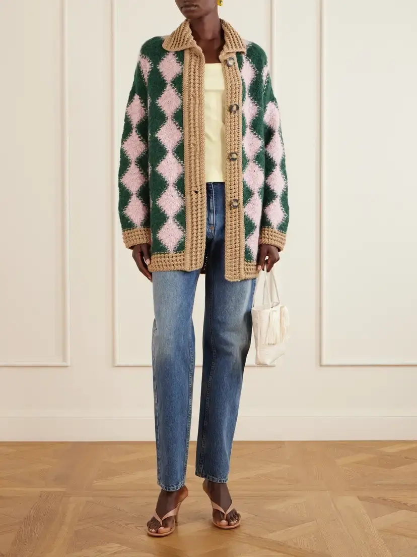 La DoubleJ Bowling Intarsia-knit Wool-blend Cardigan | Thumbnail 2 La DoubleJ Bowling Intarsia-knit Wool-blend Cardigan | Thumbnail 2