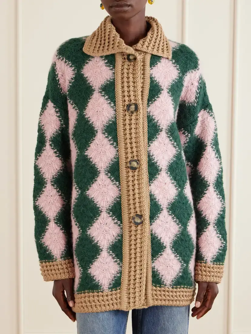 La DoubleJ Bowling Intarsia-knit Wool-blend Cardigan | Thumbnail 3 La DoubleJ Bowling Intarsia-knit Wool-blend Cardigan | Thumbnail 3