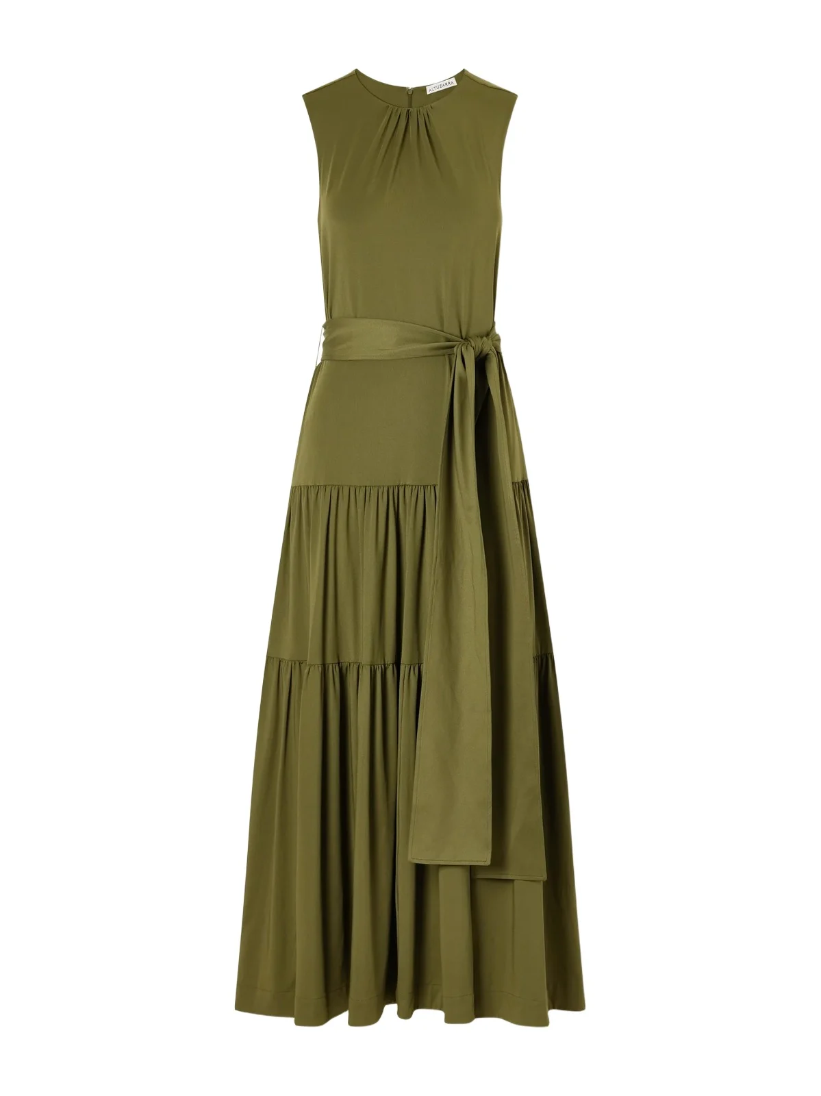Liza Belted Tiered Gathered Jersey Maxi Dress Liza Belted Tiered Gathered Jersey Maxi Dress