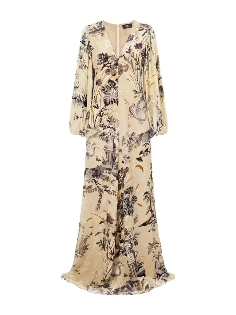 Etro Printed Floral-jacquard Maxi Dress | Image 1 Etro Printed Floral-jacquard Maxi Dress | Image 1