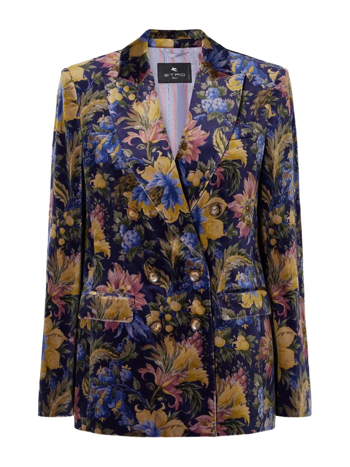 Double-breasted Floral-print Stretch-cotton Velvet Blazer Double-breasted Floral-print Stretch-cotton Velvet Blazer