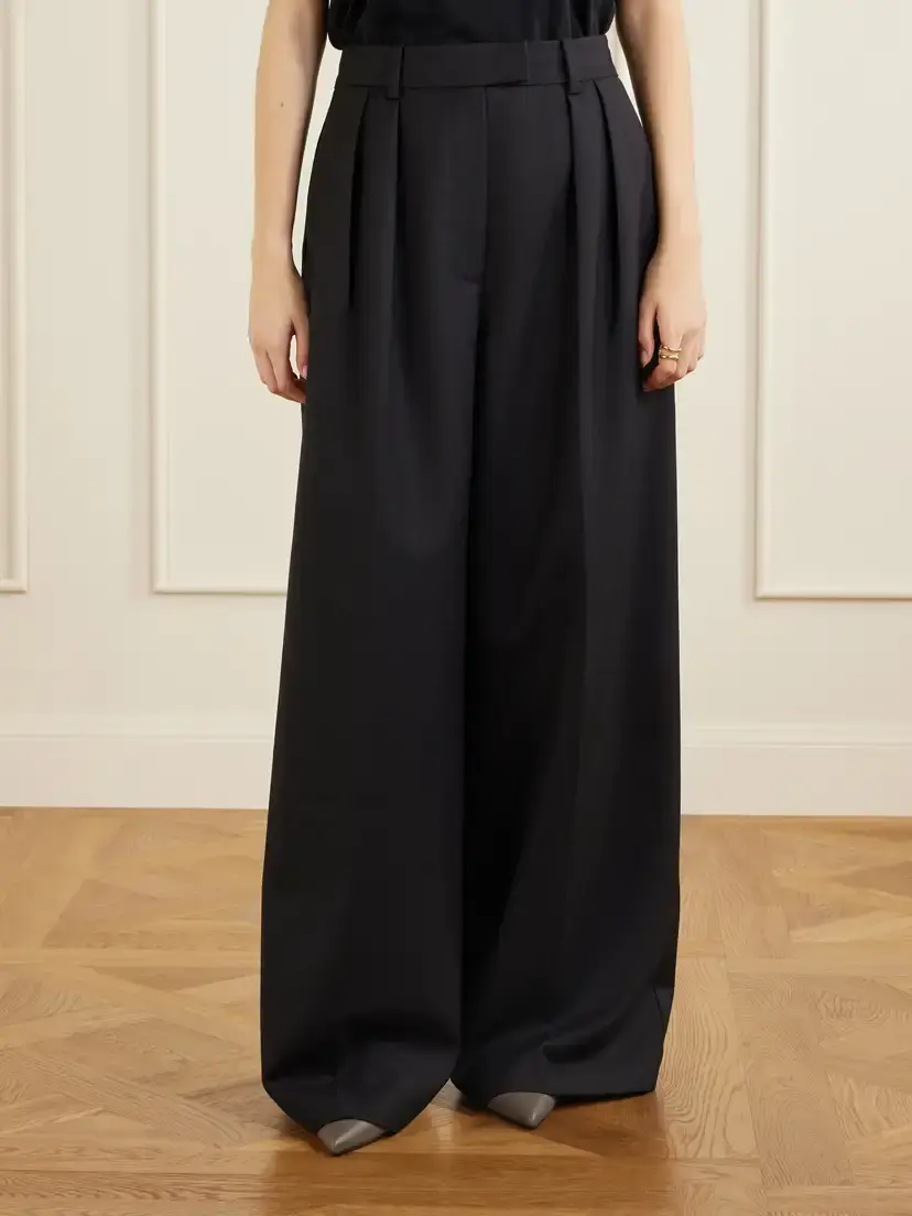 Anine Bing Lou Pleated Woven Wide-leg Pants | Thumbnail 3
