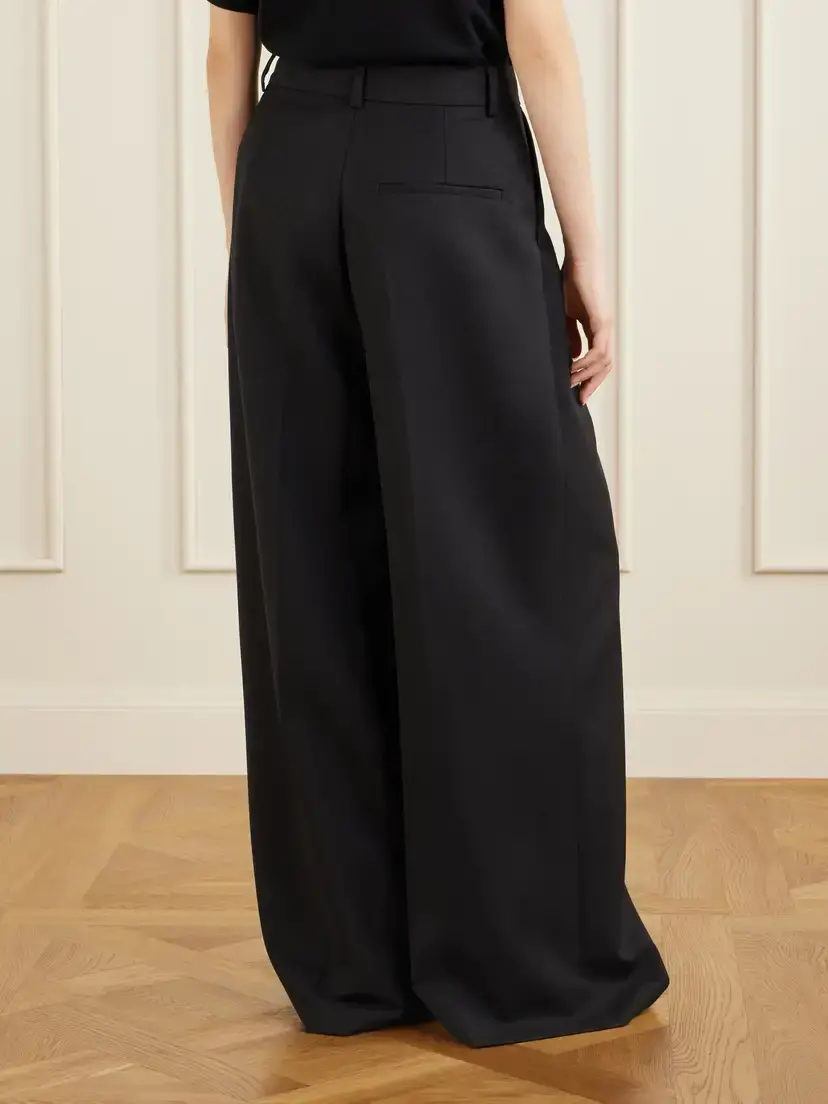 Anine Bing Lou Pleated Woven Wide-leg Pants | Thumbnail 4