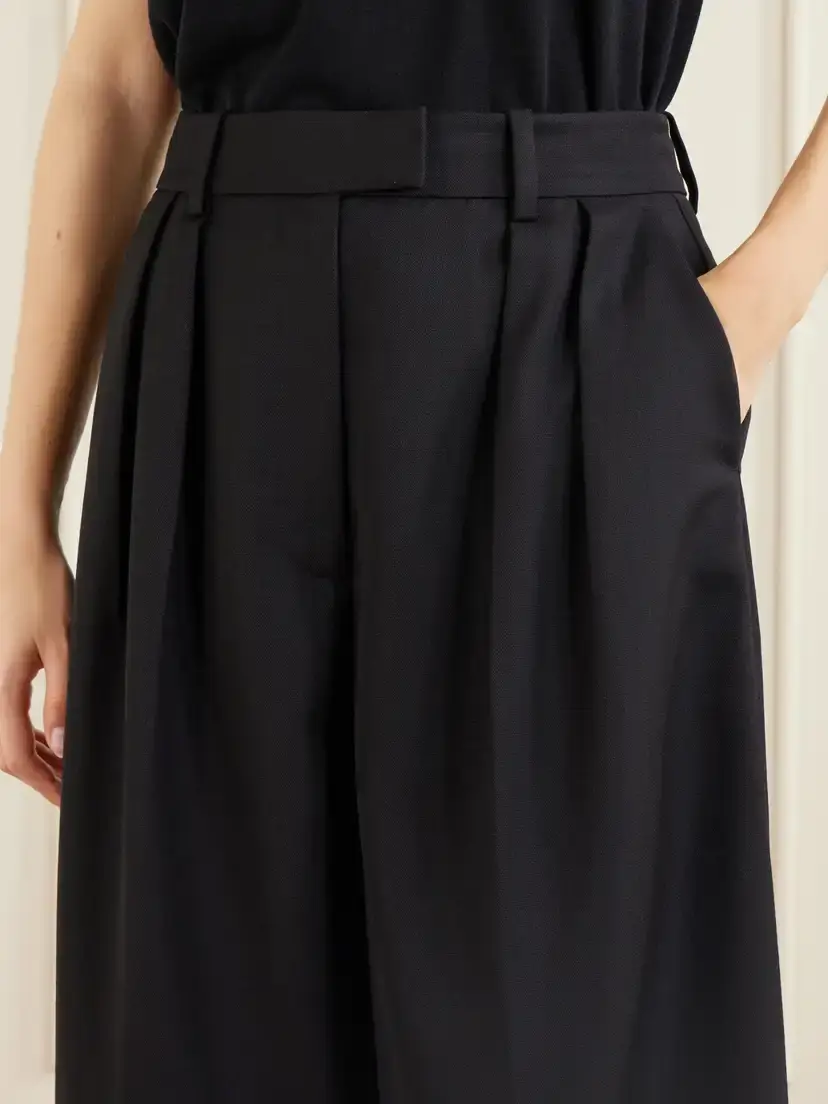 Anine Bing Lou Pleated Woven Wide-leg Pants | Thumbnail 5