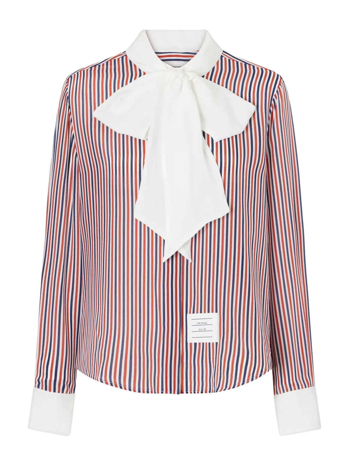 Bow-detailed Striped Silk Crepe De Chine Shirt Bow-detailed Striped Silk Crepe De Chine Shirt