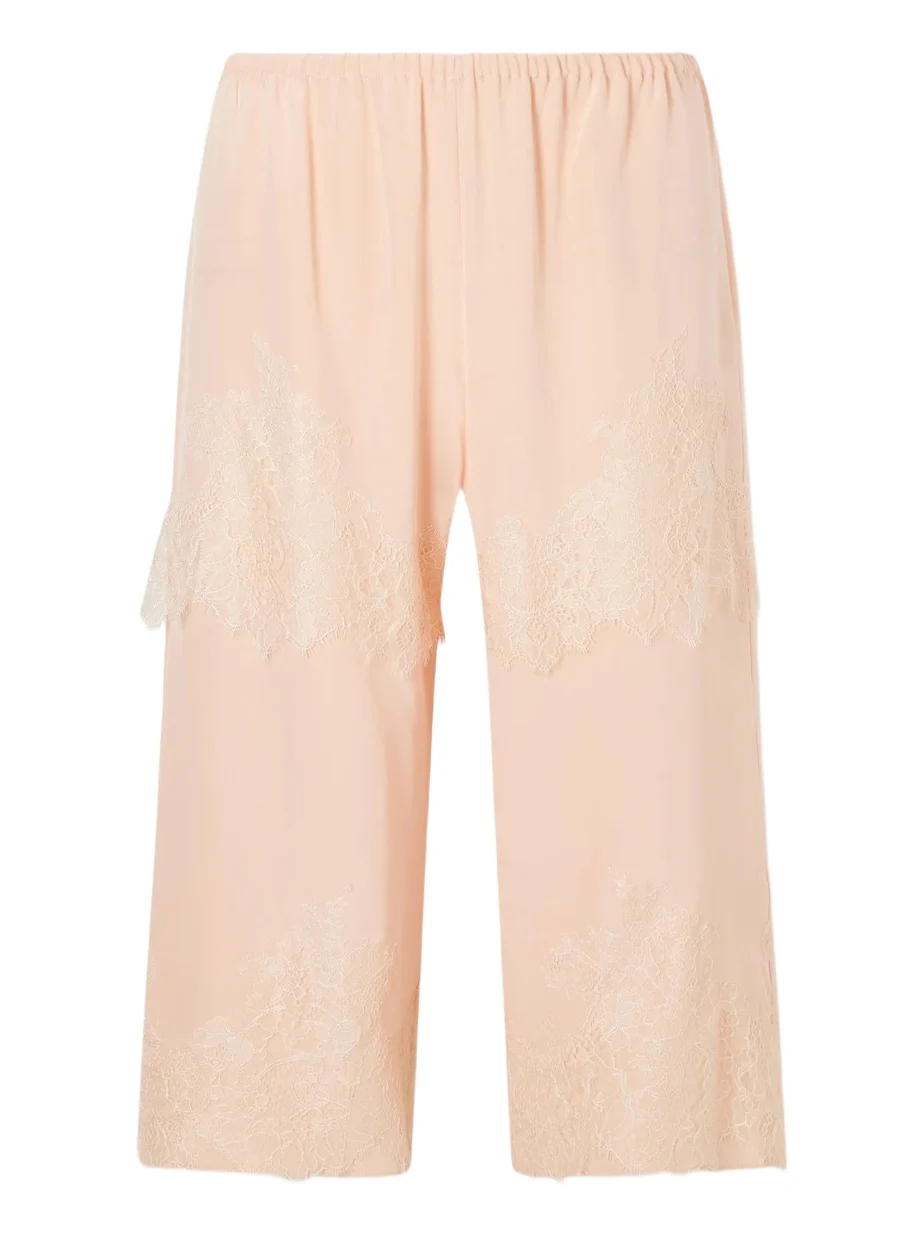 Aflalo Auden Lace-trimmed Silk-satin Shorts