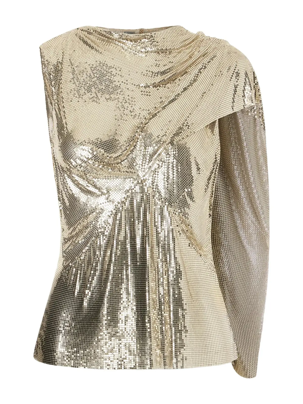 Draped Gold-tone Chainmail Tank