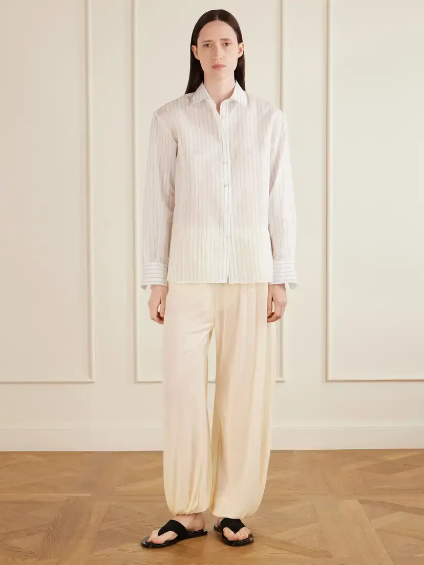 Aflalo Brein Striped Cotton And Silk-blend Voile Shirt | Thumbnail 2 Aflalo Brein Striped Cotton And Silk-blend Voile Shirt | Thumbnail 2