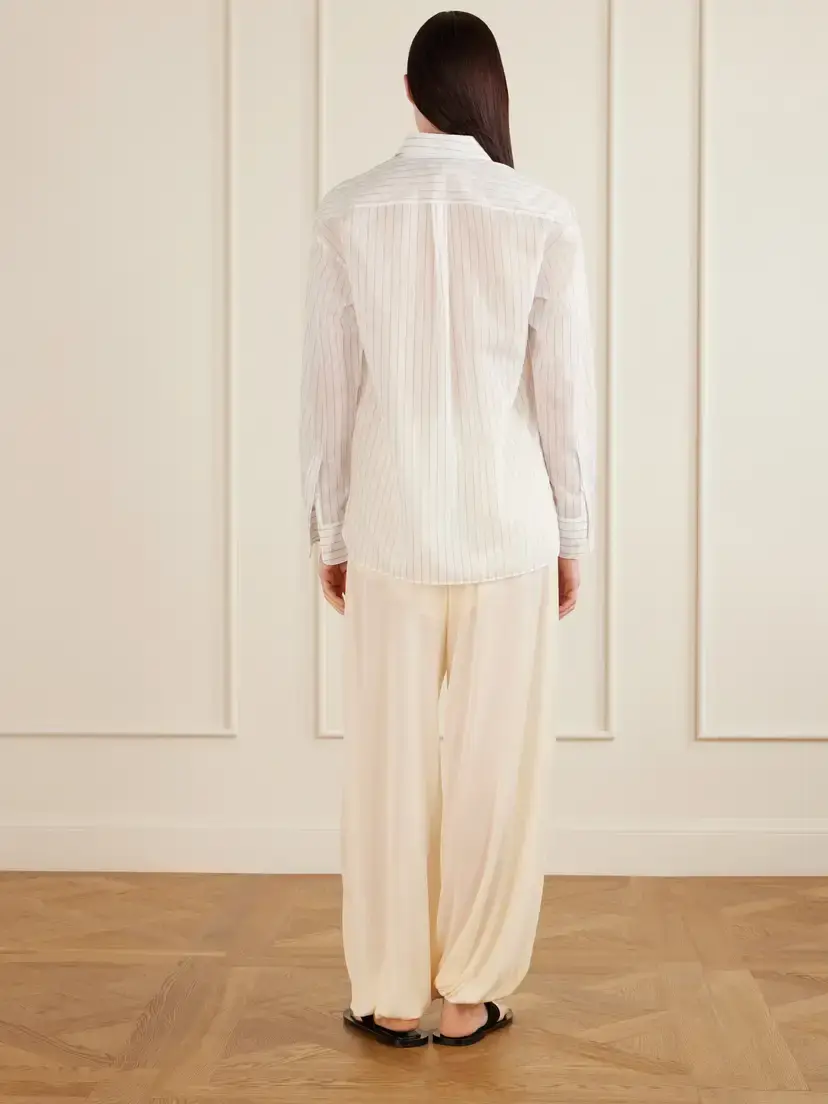 Aflalo Brein Striped Cotton And Silk-blend Voile Shirt | Thumbnail 3 Aflalo Brein Striped Cotton And Silk-blend Voile Shirt | Thumbnail 3