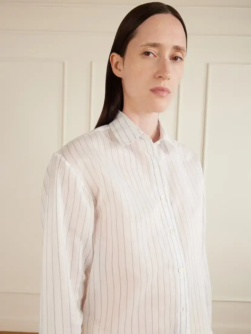 Aflalo Brein Striped Cotton And Silk-blend Voile Shirt | Thumbnail 4 Aflalo Brein Striped Cotton And Silk-blend Voile Shirt | Thumbnail 4