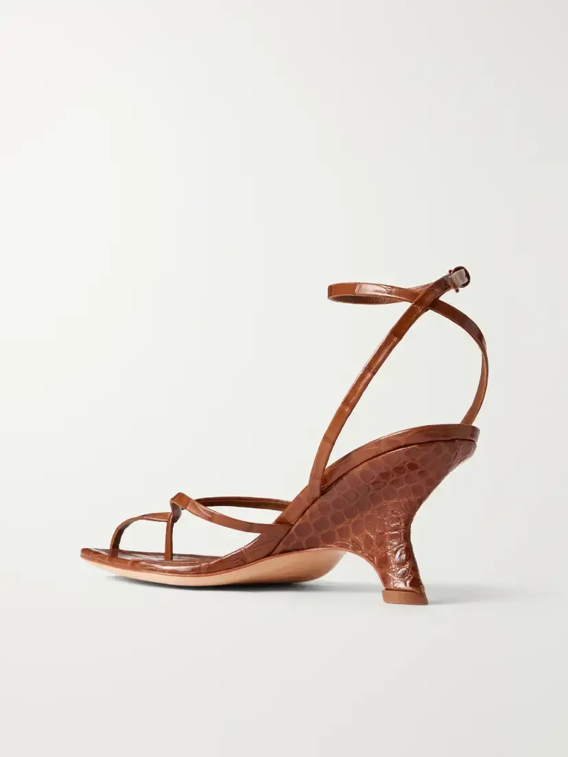 Simkhai Kelsey Croc-effect Leather Sandals | Thumbnail 3 Simkhai Kelsey Croc-effect Leather Sandals | Thumbnail 3
