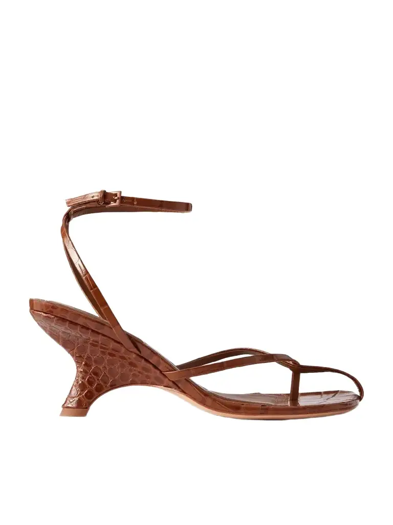 Kelsey Croc-effect Leather Sandals Kelsey Croc-effect Leather Sandals