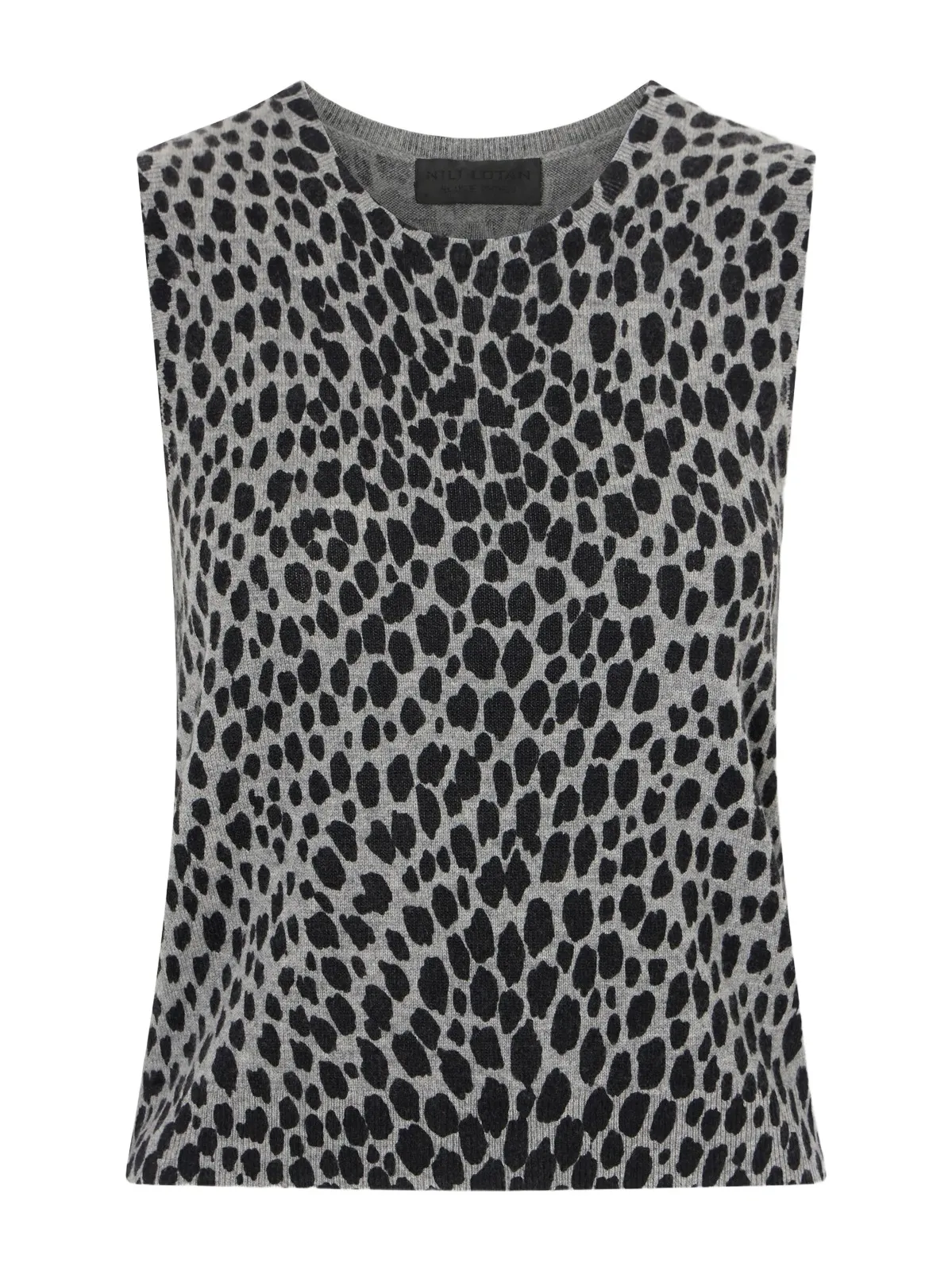 Nessa Leopard-jacquard Cashmere Tank