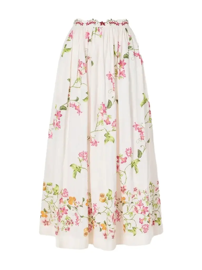 Agua by Agua Bendita Tangelo Floral-print Linen Maxi Skirt | Image 1 Agua by Agua Bendita Tangelo Floral-print Linen Maxi Skirt | Image 1