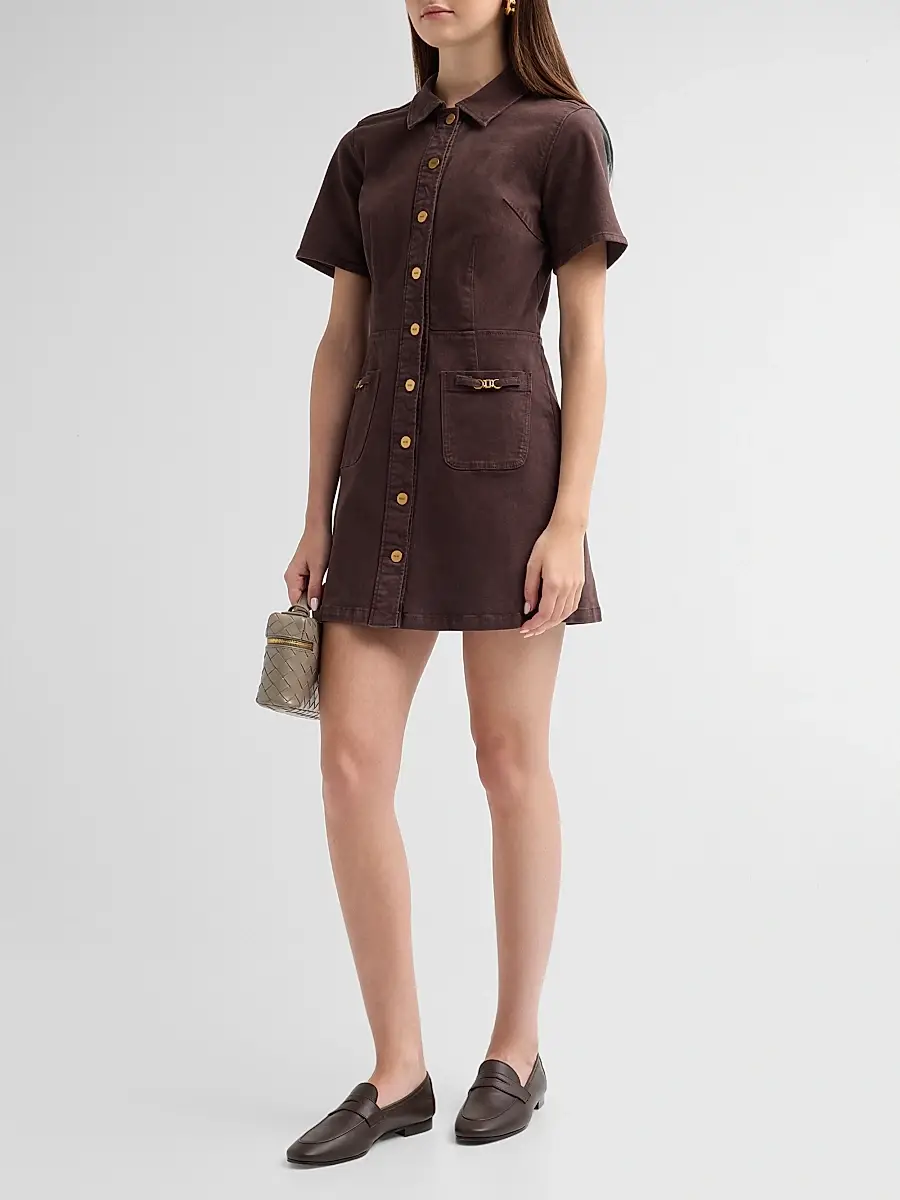 PAIGE Women's Clementine Denim Mini Dress | Thumbnail 4 PAIGE Women's Clementine Denim Mini Dress | Thumbnail 4