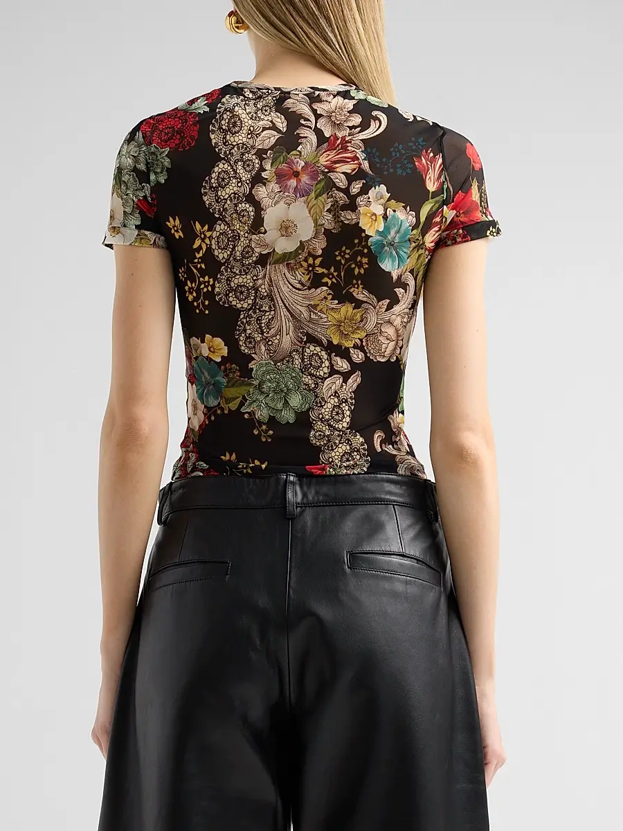 Alice + Olivia Women's Tess Floral Crewneck T-Shirt | Thumbnail 3