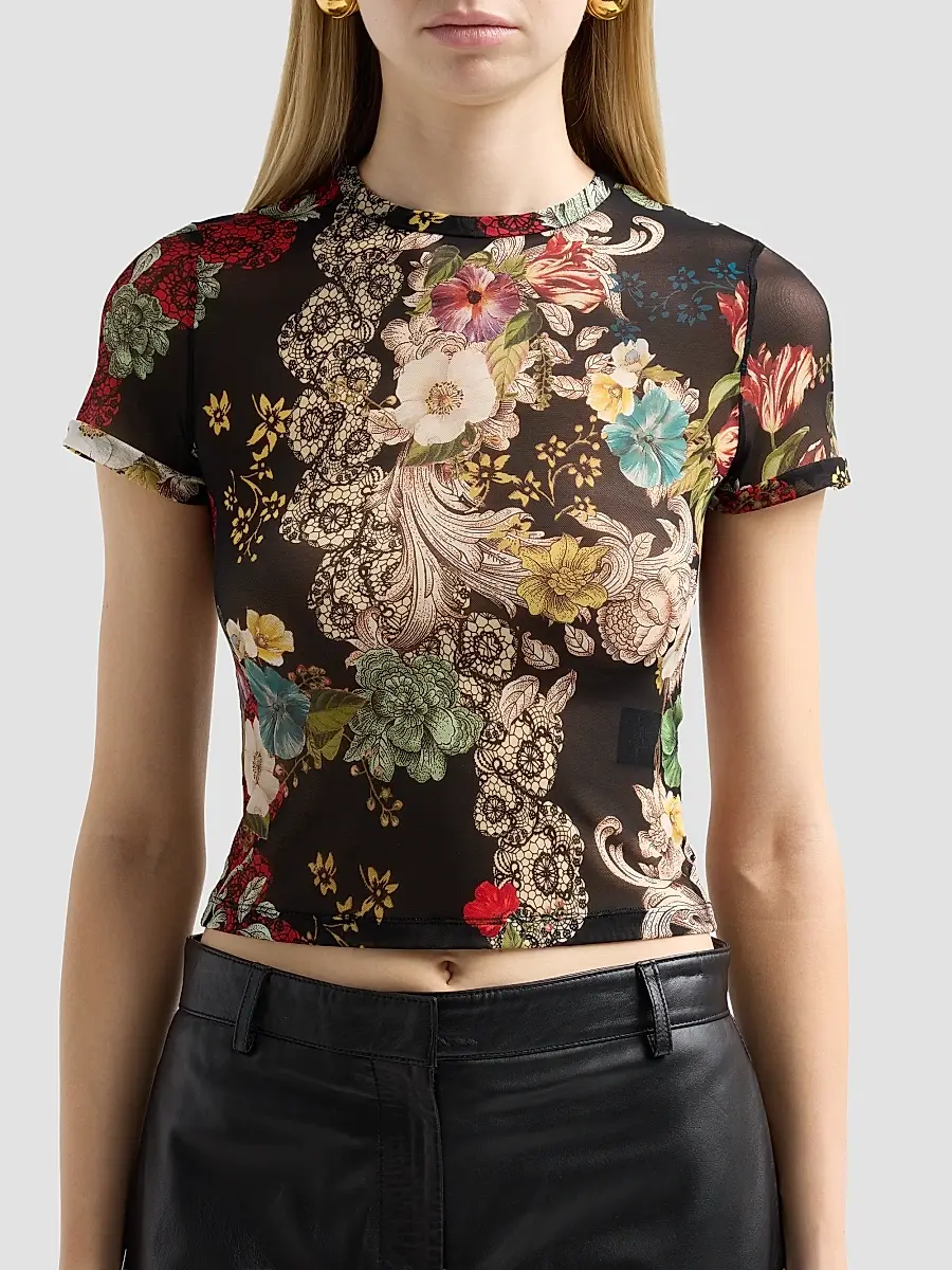 Alice + Olivia Women's Tess Floral Crewneck T-Shirt | Thumbnail 5