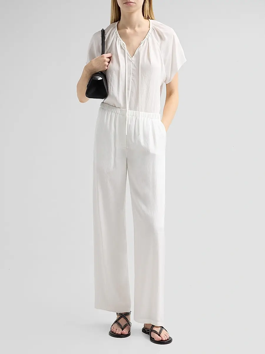 Theory Women's Flowy Silk Twill Pants | Thumbnail 2