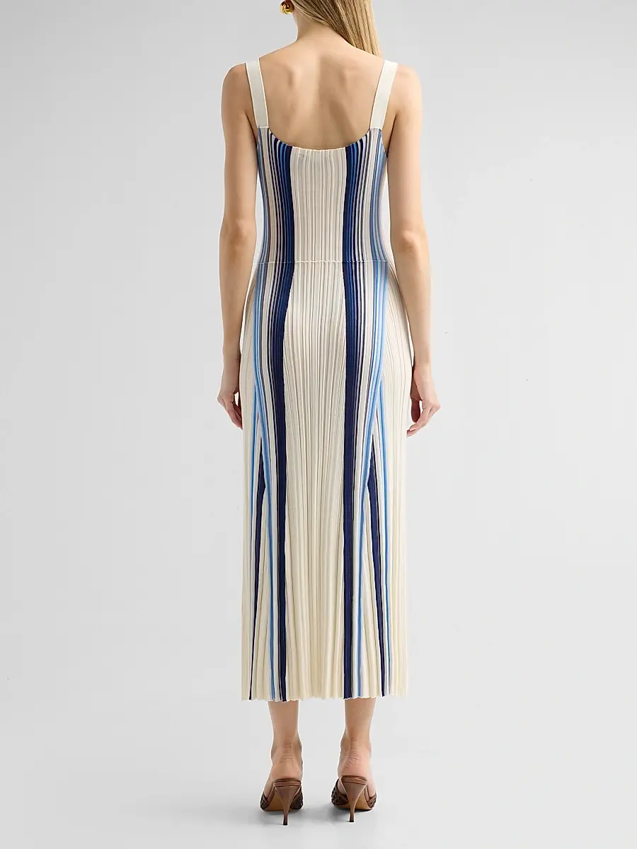 Theory Women's Textured Striped Midi Dress | Thumbnail 3 Theory Women's Textured Striped Midi Dress | Thumbnail 3