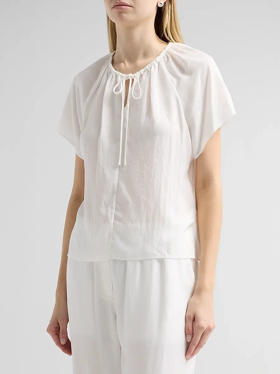 Theory Women's Draped Front-Tie Blouse | Thumbnail 4 Theory Women's Draped Front-Tie Blouse | Thumbnail 4