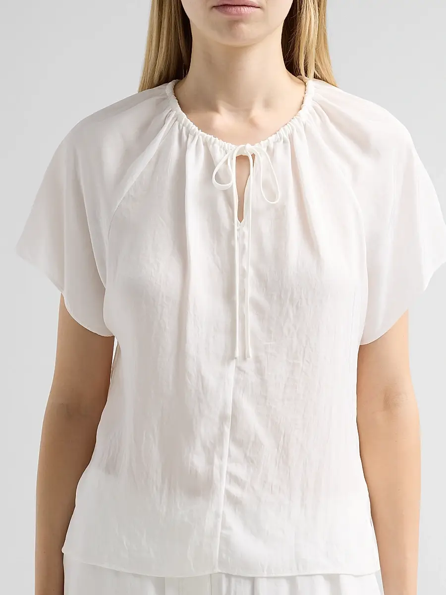 Theory Women's Draped Front-Tie Blouse | Thumbnail 5 Theory Women's Draped Front-Tie Blouse | Thumbnail 5