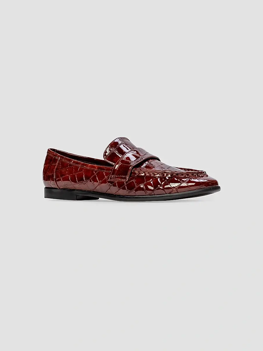 Black Suede Studio Women's Arrow Croc Loafers | Thumbnail 2 Black Suede Studio Women's Arrow Croc Loafers | Thumbnail 2