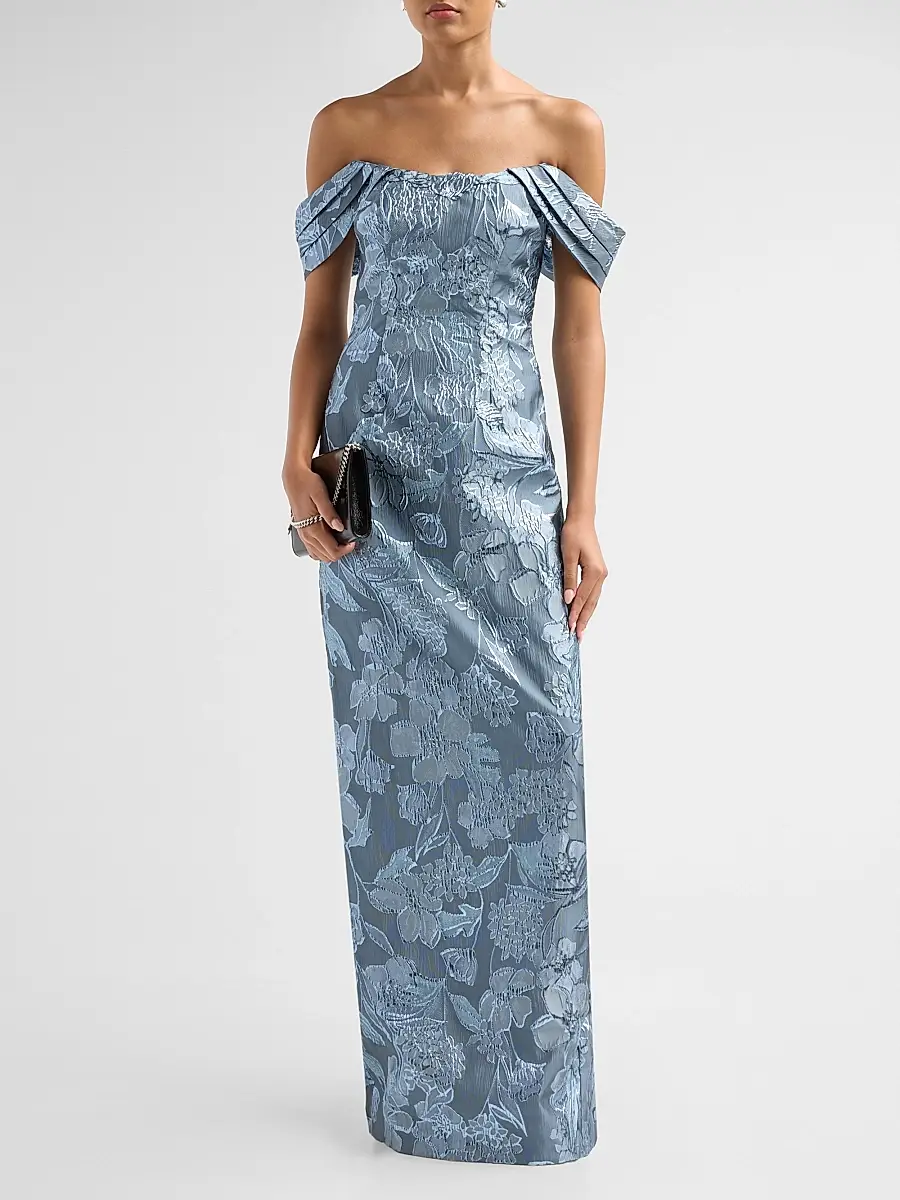 Rene Ruiz Collection Women's Floral Fil Coupe Off-The-Shoulder Gown | Thumbnail 2