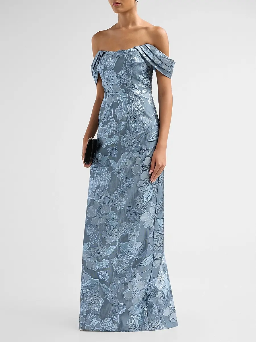 Rene Ruiz Collection Women's Floral Fil Coupe Off-The-Shoulder Gown | Thumbnail 4