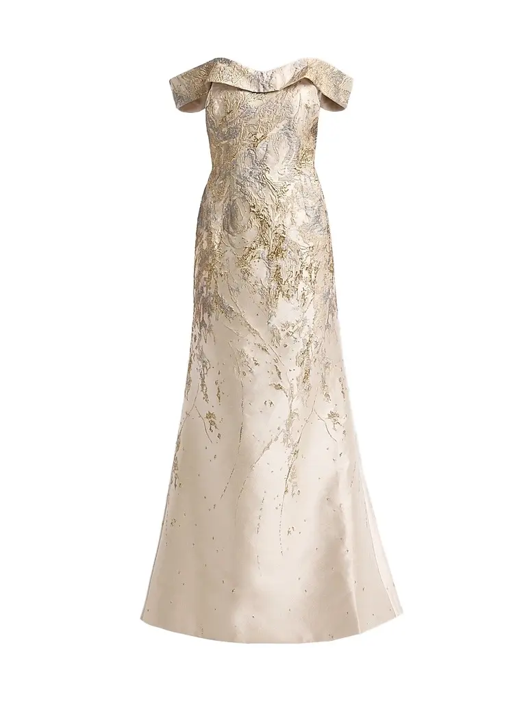 Women's Jacquard Off-the-Shoulder Mermaid Gown Women's Jacquard Off-the-Shoulder Mermaid Gown