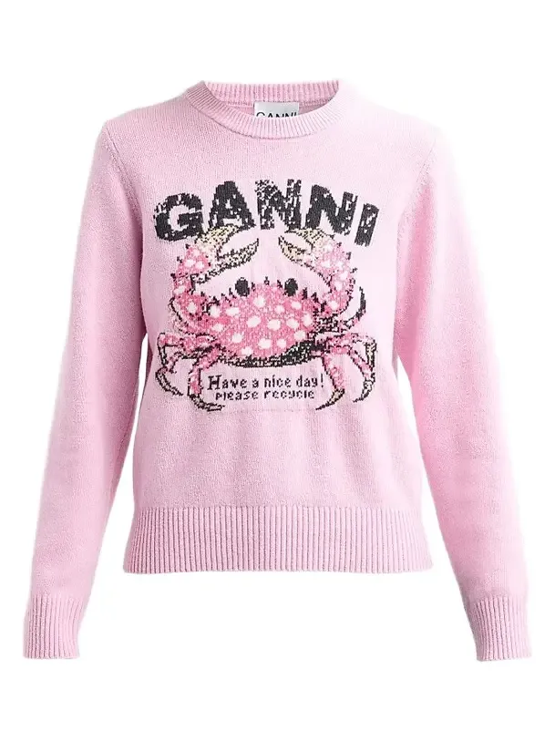 Women's Crab Graphic Wool-Blend Sweater Women's Crab Graphic Wool-Blend Sweater
