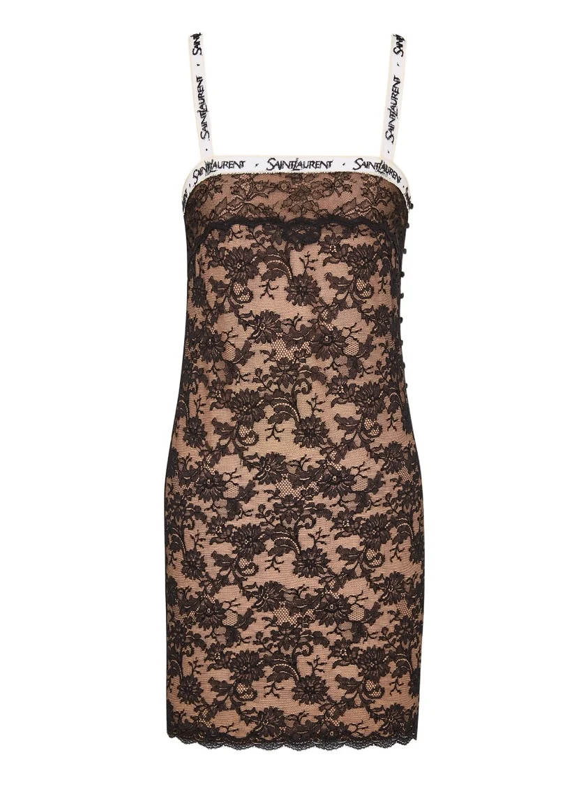 Yves Saint Laurent SAINT LAURENT lace slip dress
