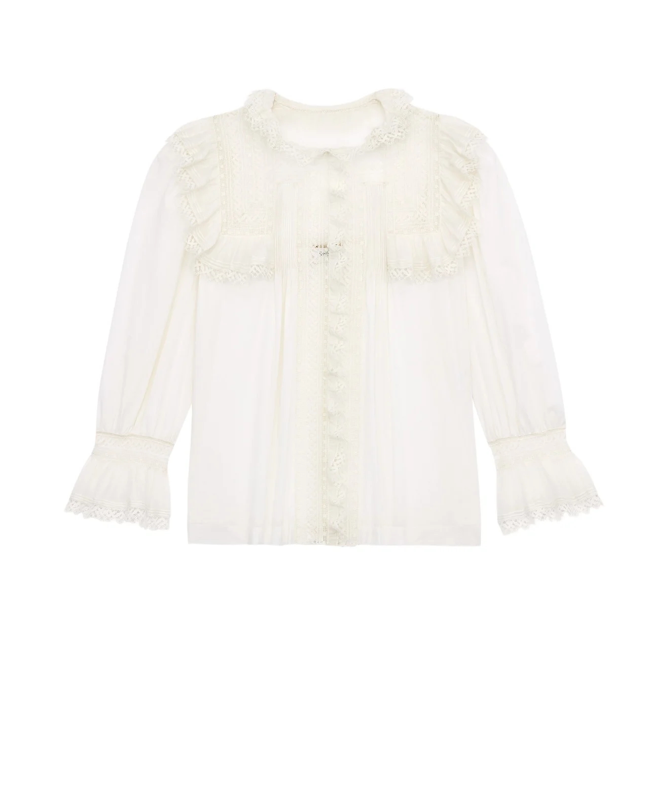 Yves Saint Laurent embroidered lace blouse in cotton voile