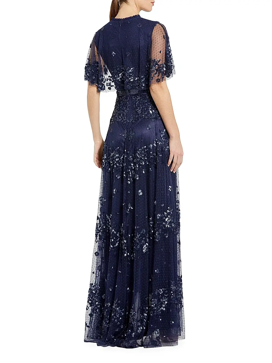 Mac Duggal Women's Sequin-Embellished A-Line Tulle Gown | Thumbnail 2 Mac Duggal Women's Sequin-Embellished A-Line Tulle Gown | Thumbnail 2