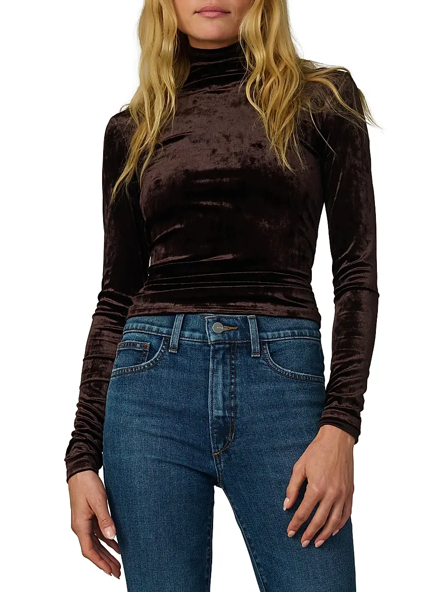 Joe's Jeans Women's The Tony Turtleneck Velvet Long-Sleeve Top | Thumbnail 3 Joe's Jeans Women's The Tony Turtleneck Velvet Long-Sleeve Top | Thumbnail 3