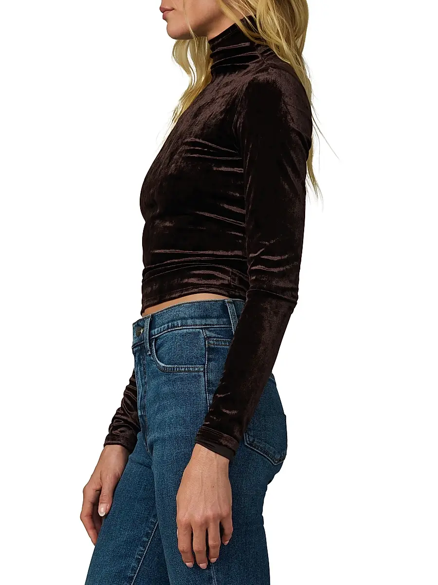 Joe's Jeans Women's The Tony Turtleneck Velvet Long-Sleeve Top | Thumbnail 4 Joe's Jeans Women's The Tony Turtleneck Velvet Long-Sleeve Top | Thumbnail 4