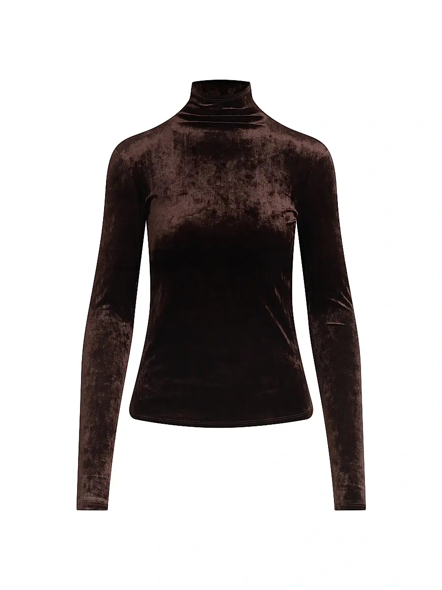 Joe's Jeans Women's The Tony Turtleneck Velvet Long-Sleeve Top | Image 1 Joe's Jeans Women's The Tony Turtleneck Velvet Long-Sleeve Top | Image 1