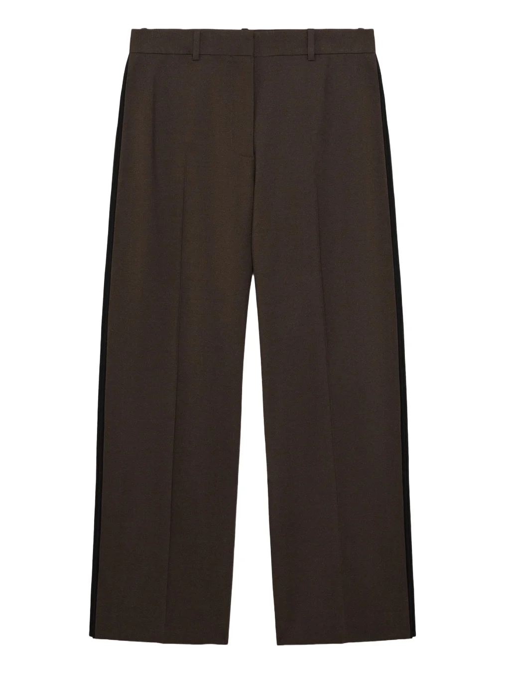 Women's Pleated Striped Wool-Blend Wide-Leg Trousers Women's Pleated Striped Wool-Blend Wide-Leg Trousers