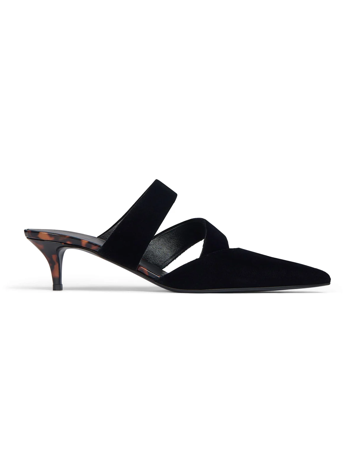 Balmain Velvet and printed patent leather mules