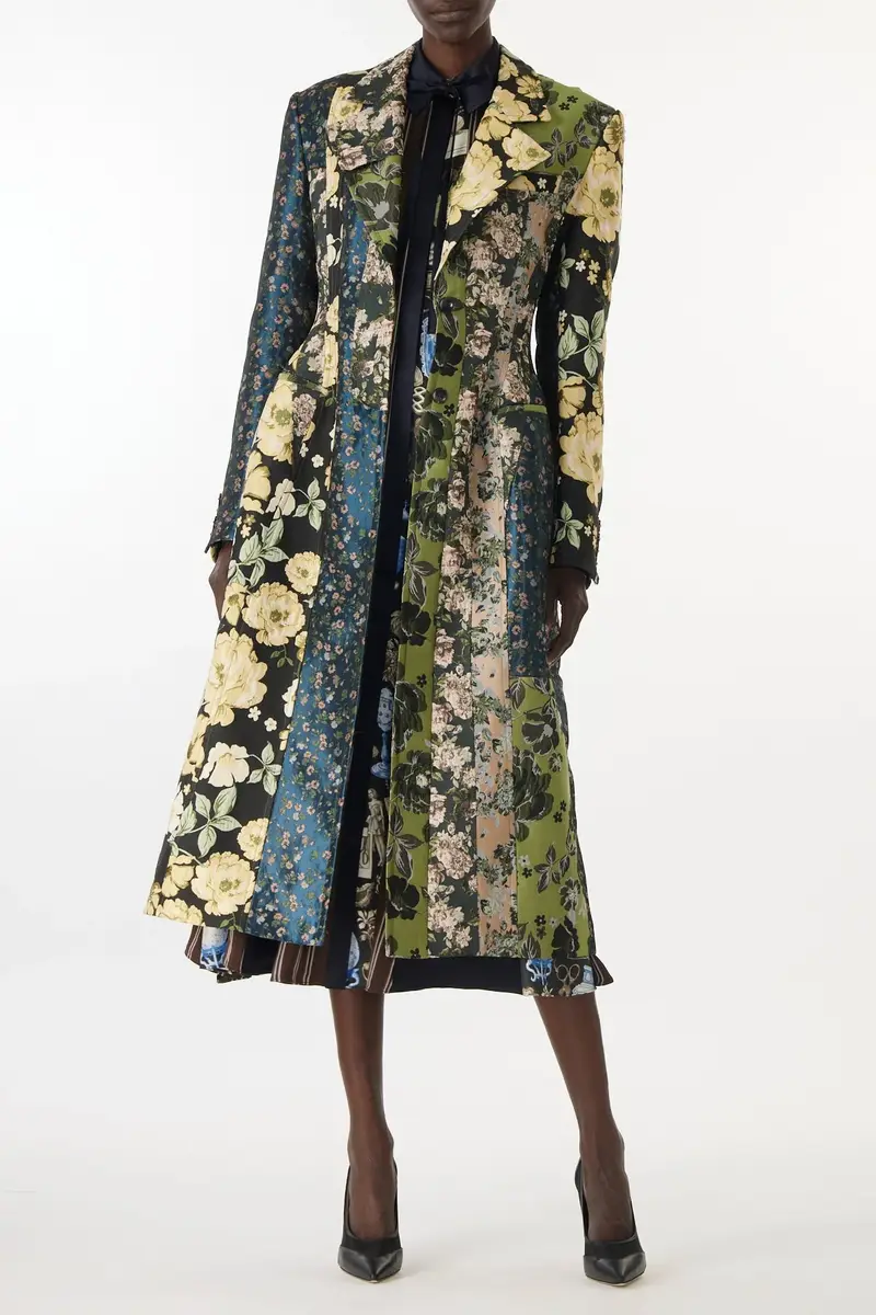 Jason Wu Collection MIXED FLORAL JACQUARD PANELED COAT | Thumbnail 2