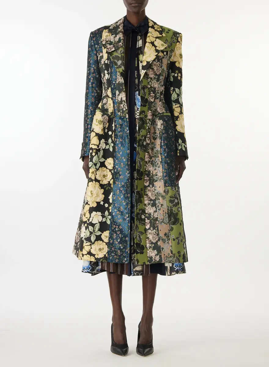 Jason Wu Collection MIXED FLORAL JACQUARD PANELED COAT | Thumbnail 3