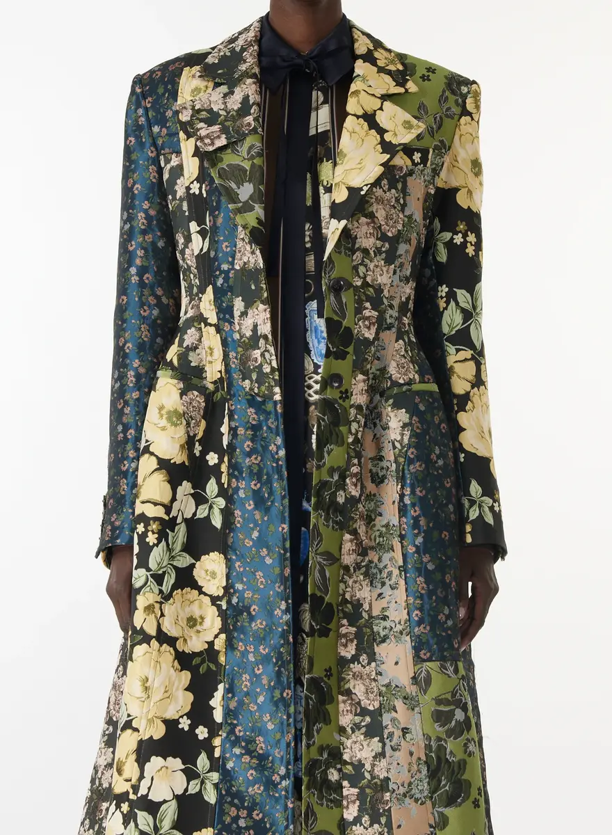 Jason Wu Collection MIXED FLORAL JACQUARD PANELED COAT | Thumbnail 4