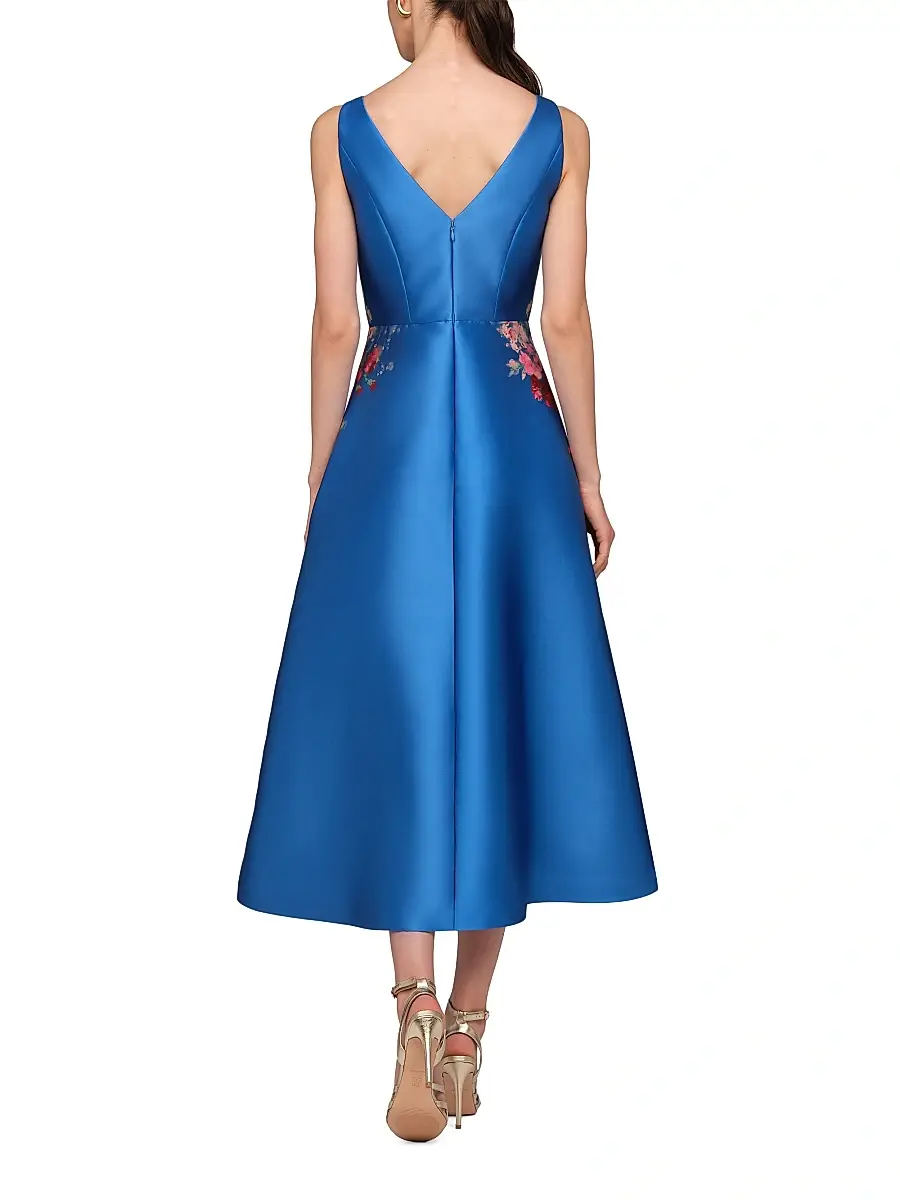 Kay Unger Women's Dina Floral Tea-Length Dress | Thumbnail 4 Kay Unger Women's Dina Floral Tea-Length Dress | Thumbnail 4